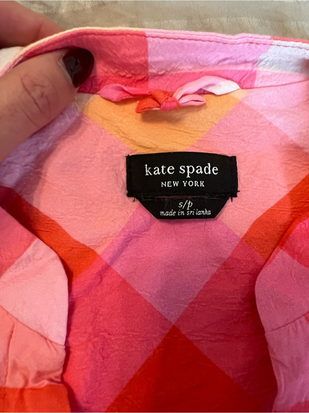 kate spade Pink, Coral & Light Pink Check PJ dress